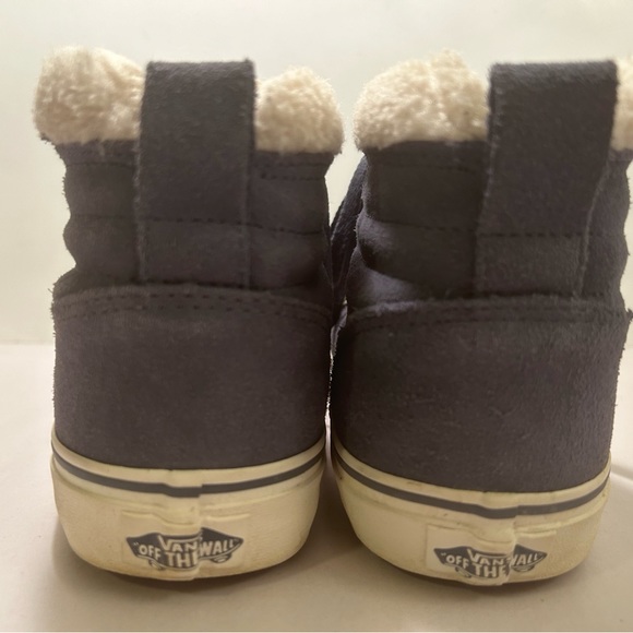 Vans Blue Suede Faux Fur Lined High Top Sneakers Size 9.5 - Picture 8 of 11